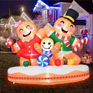 6 FT Christmas Inflatable Gingerbread Man Decor Inflatable Christmas Decorations